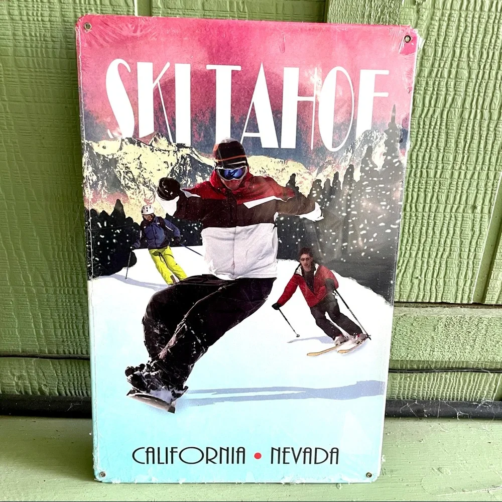 NEW Heavy Duty Steel Ski Tahoe California Nevada Metal Sign